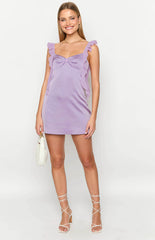 Joyce Lilac Satin Mini Dress