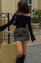 Nadine Khaki Mini Skirt