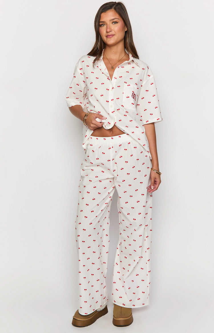 Alexea Cherry Print Pajama Pants
