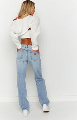 Abrand A 99 Rhonda Blue Rip Low Straight Jean