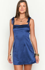 Akira Navy Tie Mini Dress