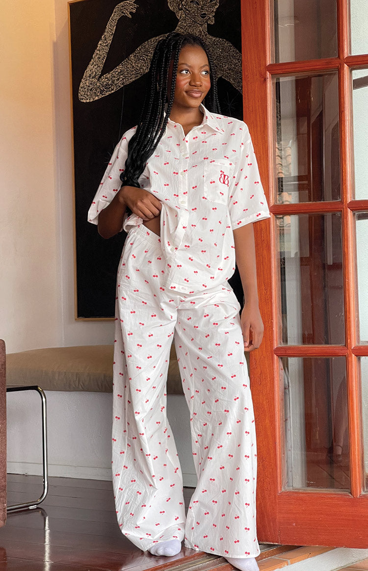 Alexea Cherry Print Pajama Pants