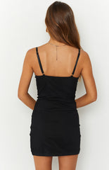 Arabella Black Lace Mesh Mini Dress