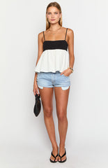 Ashka White Contrast Top
