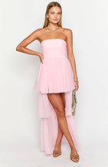 Avery Pink High-Low Maxi Dress
