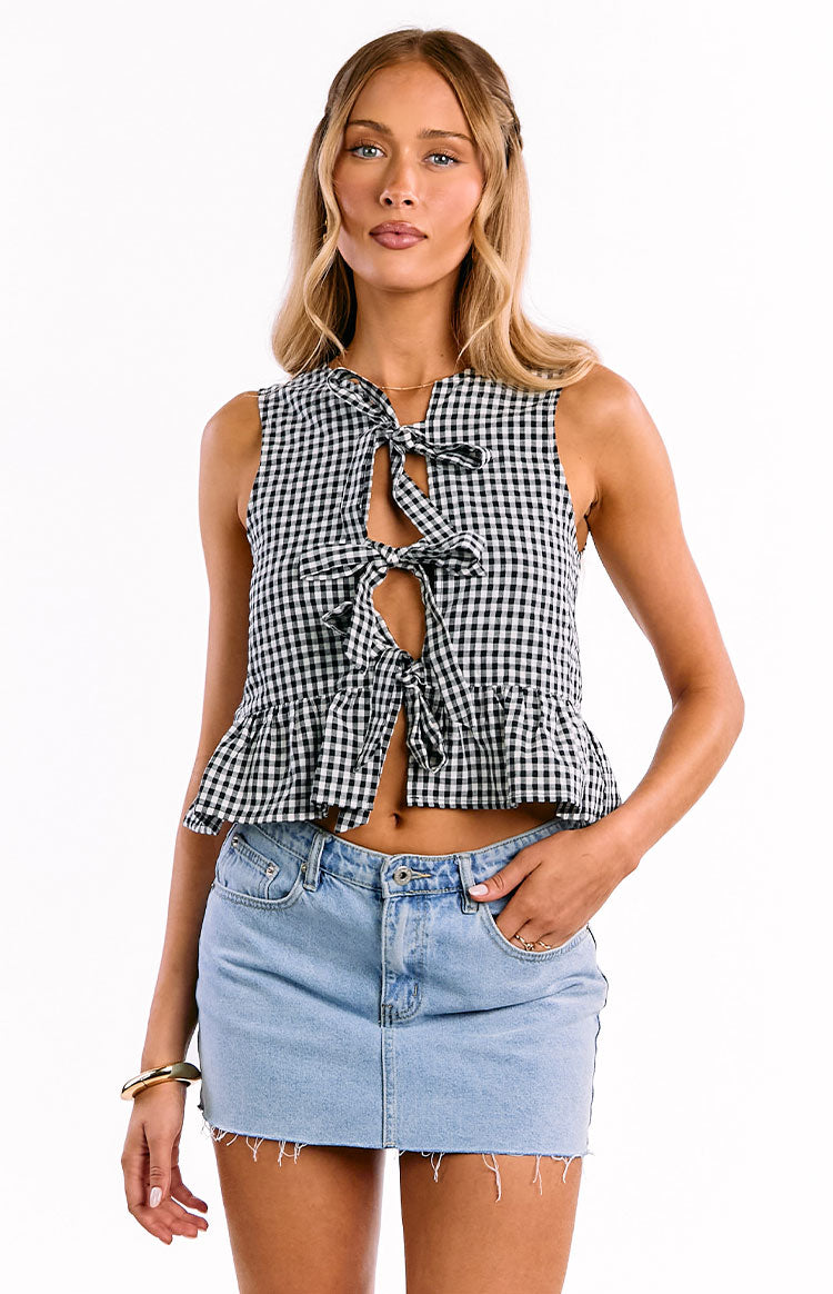 Baxter Black Gingham Top