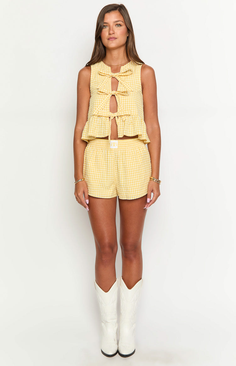 Baxter Yellow Gingham Shorts
