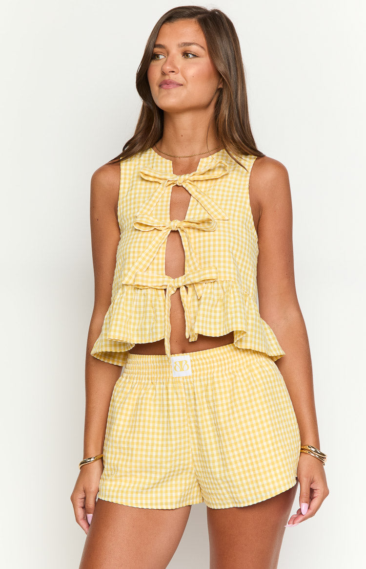 Baxter Yellow Gingham Shorts