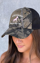 Beginning Camo Print Pony Club Trucker Cap