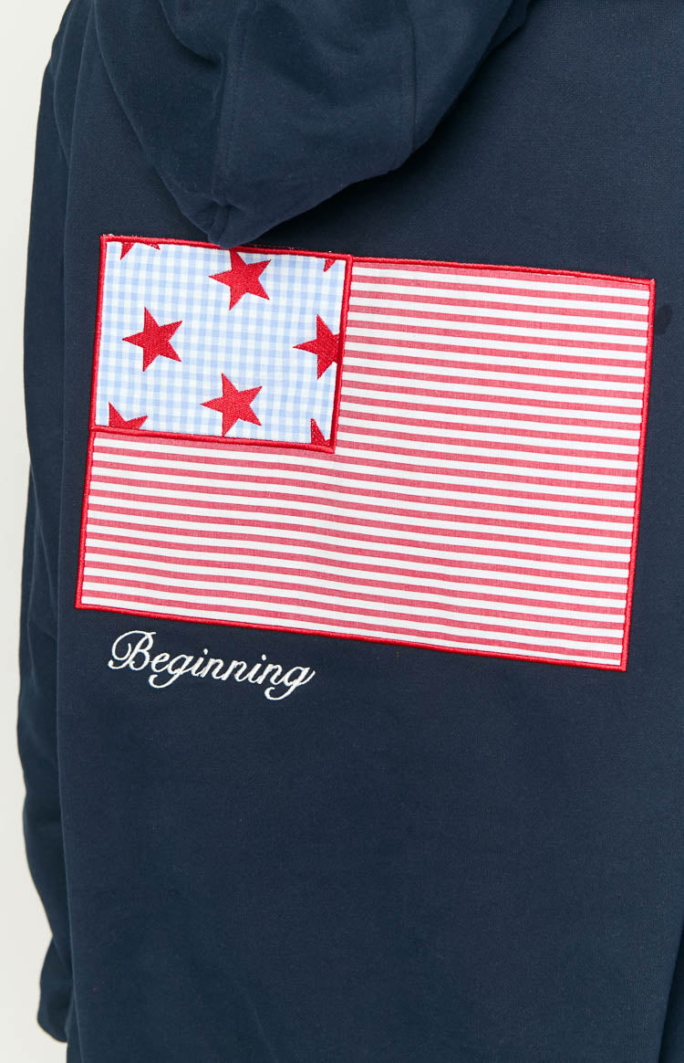 Beginning Navy USA Hoodie