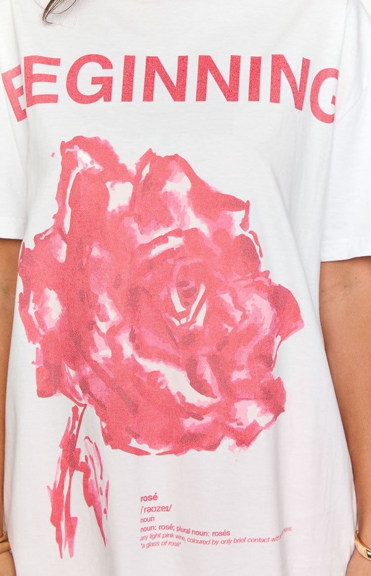 Beginning Rose White Tee