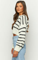 Belmont White Striped Sweater
