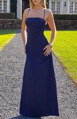 Blaise Navy Satin Maxi Dress