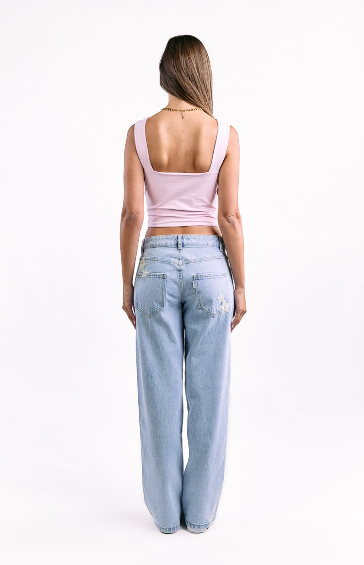 Charli Light Wash Low Waist Baggy Leg Jeans