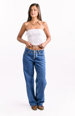 Charli Mid Wash Low Waist Baggy Leg Jeans