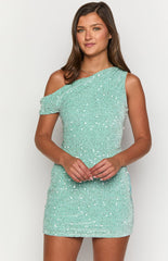 Dayton Teal Sequin Mini Dress