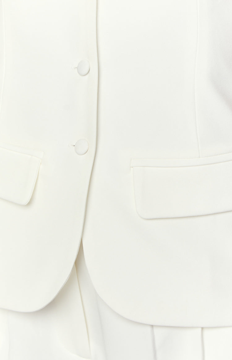 Dien White Strapless Button Up Top