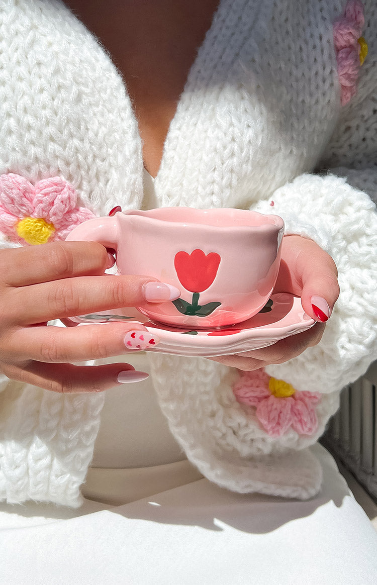 Daisy Pink Floral Mug Set
