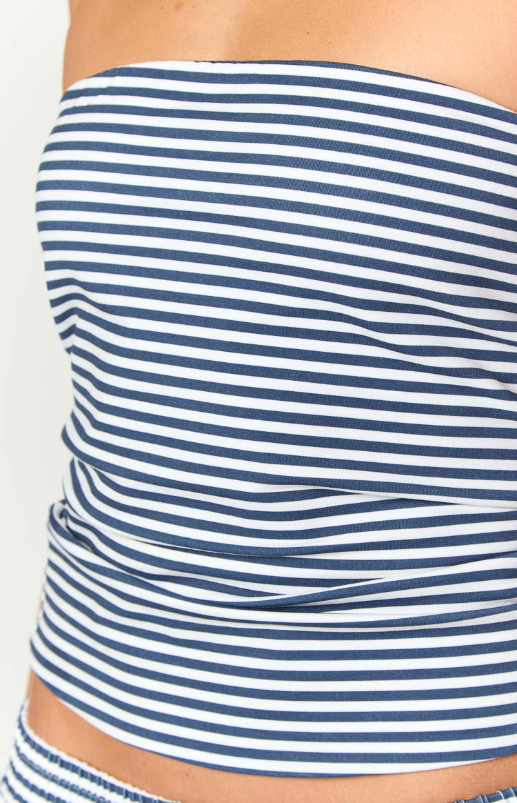 Daisy Navy Stripe Tube Top