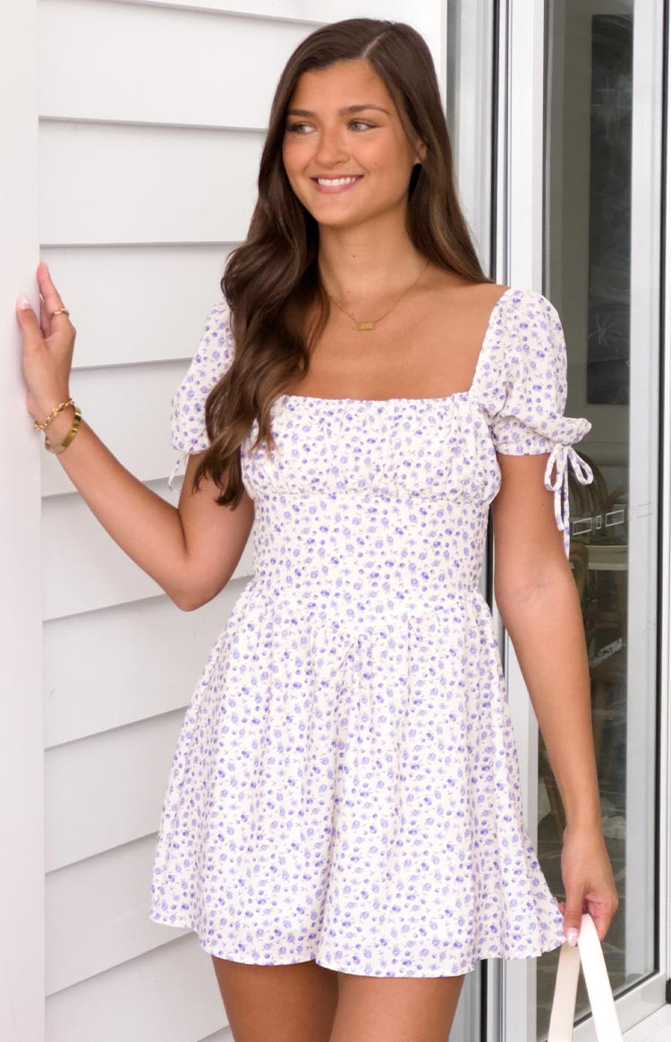 Danyal Purple Floral Mini Dress