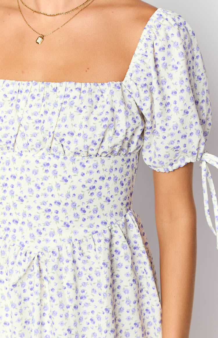 Danyal Purple Floral Mini Dress