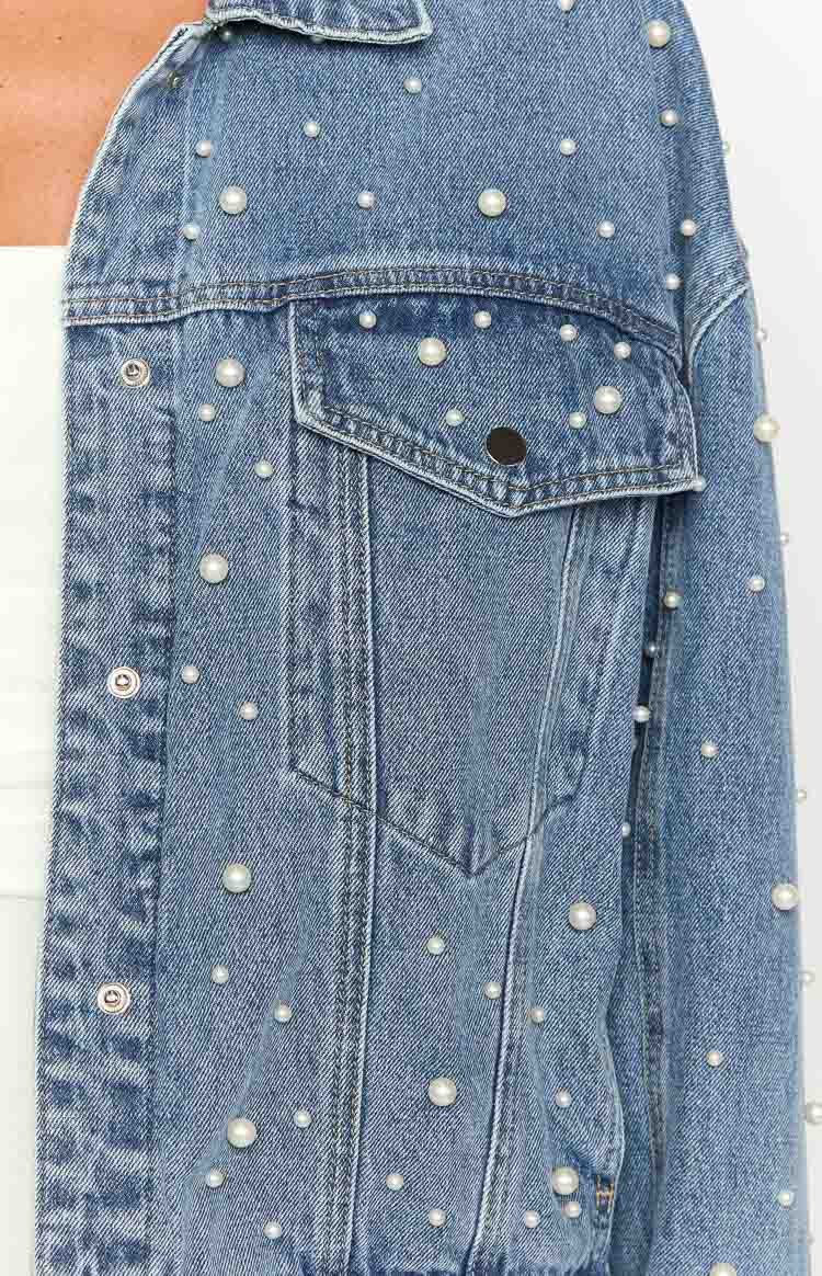 Denim Dazzle Pearl Mid Wash Denim Jacket