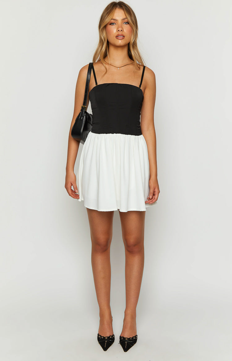 Draven Black And White Corset Mini Dress
