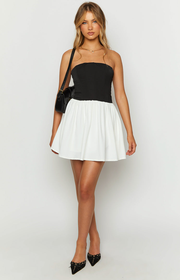 Draven Black And White Corset Mini Dress