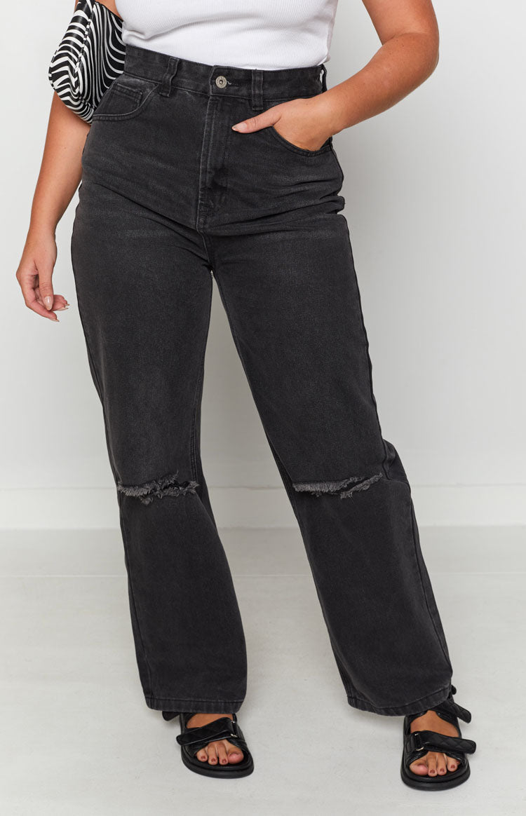 Robin Wide Leg Jeans Black Wash