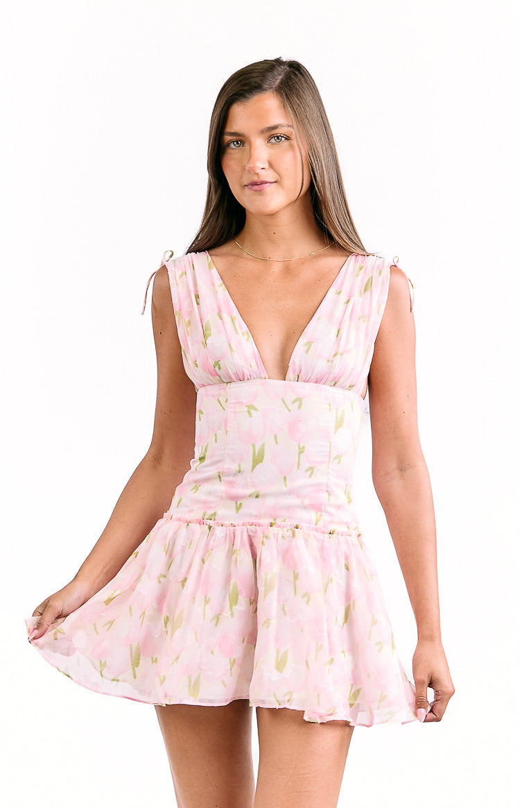 Effie Pink Floral Mini Dress