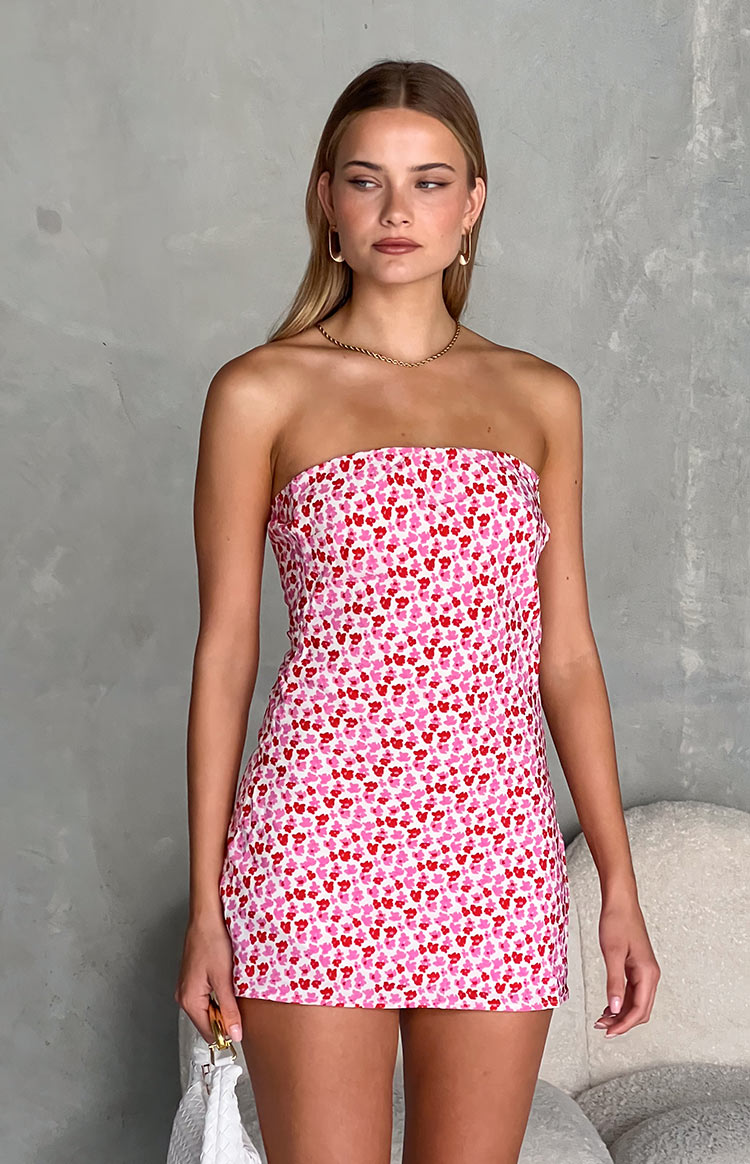Ellie Pink And Red Speckled Mini Dress