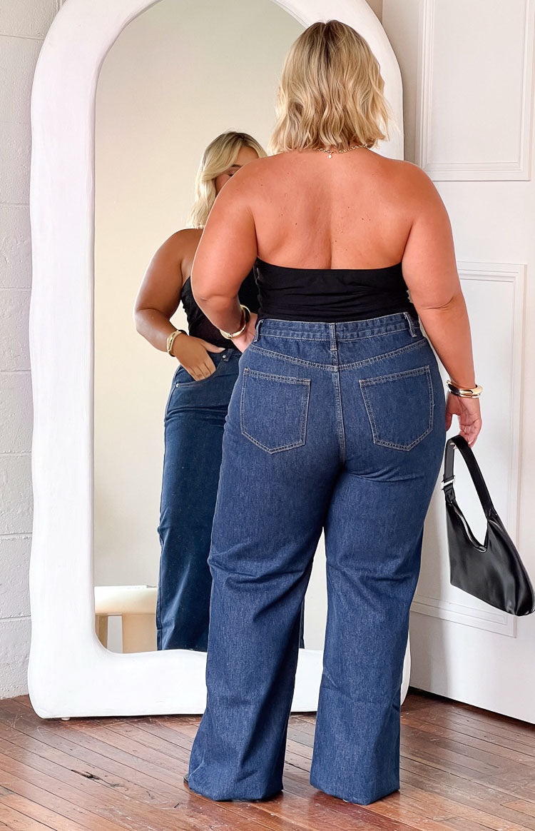 Essie Dark Blue Straight Leg Jeans