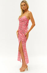 Eternal Pink Floral Formal Maxi Dress