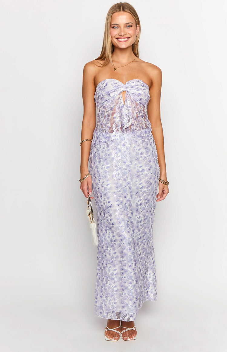 Faint Purple Lace Maxi Skirt