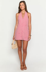 Felix Red Gingham Halter Mini Dress