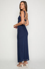 Gabriella Navy Mesh Maxi Dress