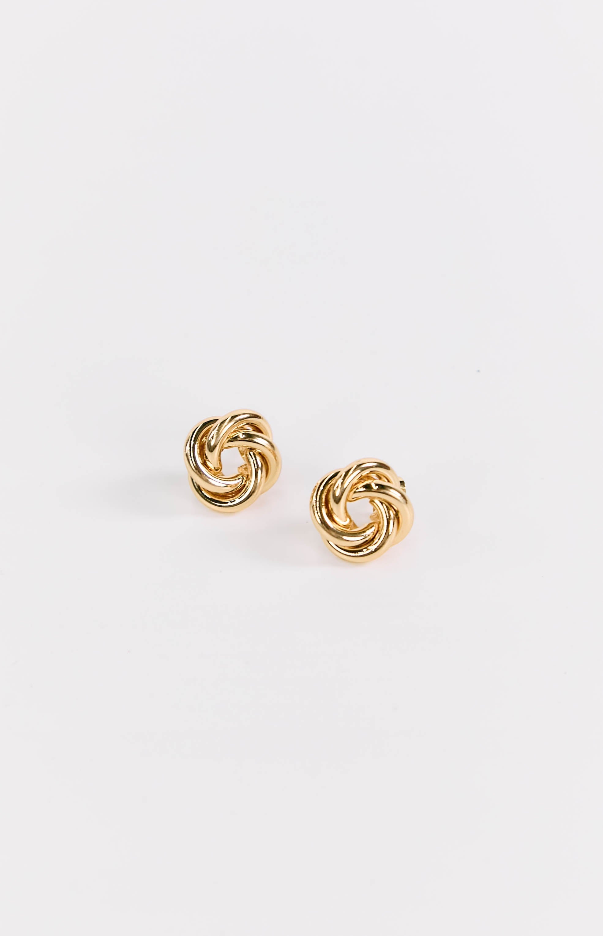 Gold Knot Stud Earrings