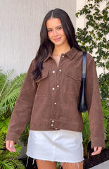 Hallie Suedette Chocolate Brown Jacket