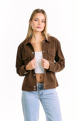 Hallie Suedette Chocolate Brown Jacket