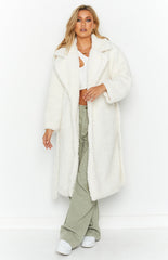 Harlen White Teddy Coat