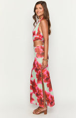 Harvey Green Floral Print Maxi Dress