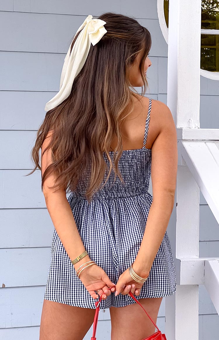 Heidi Navy Gingham Playsuit