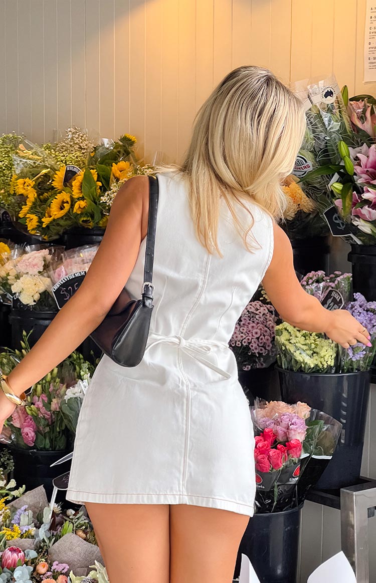 Isla White Wash Denim Mini Dress