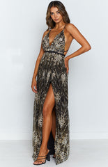 Jasmine Glitter Formal Dress Black