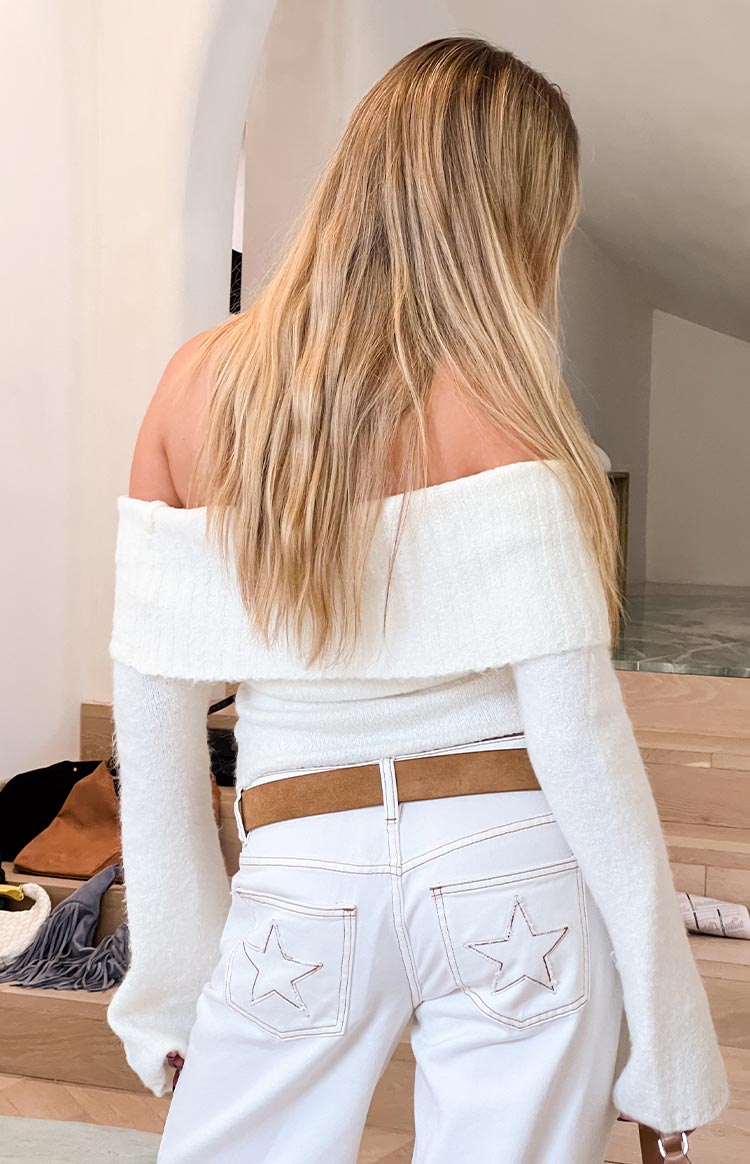 Joey Cream Off Shoulder Sweater