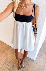 Karia White Contrast Mini Dress