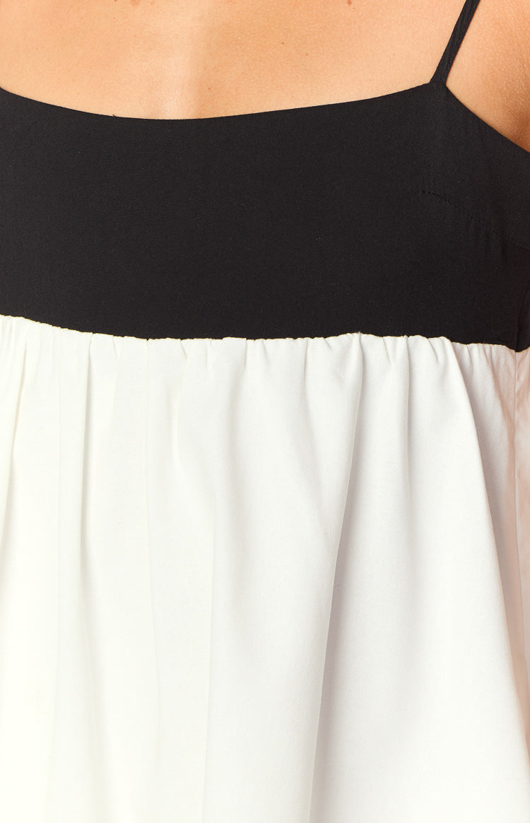 Karia White Contrast Mini Dress
