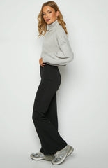 Katrine Black Split Hem Pants
