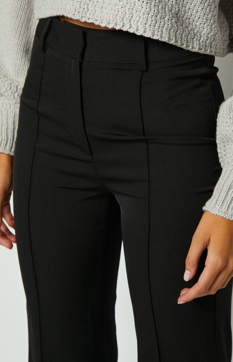 Katrine Black Split Hem Pants