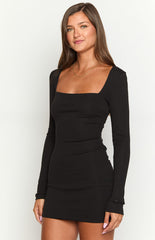 Kirby Black Long Sleeve Mini Dress